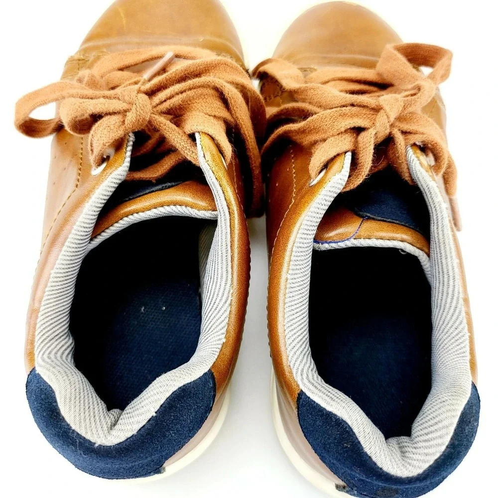 Classic Low Cut Leather Sneaker Toddler Boys 1 Chocolate Preppy HARPER CANYON